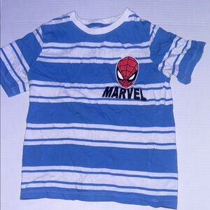 H&M Blue and White Striped Marvel Tee